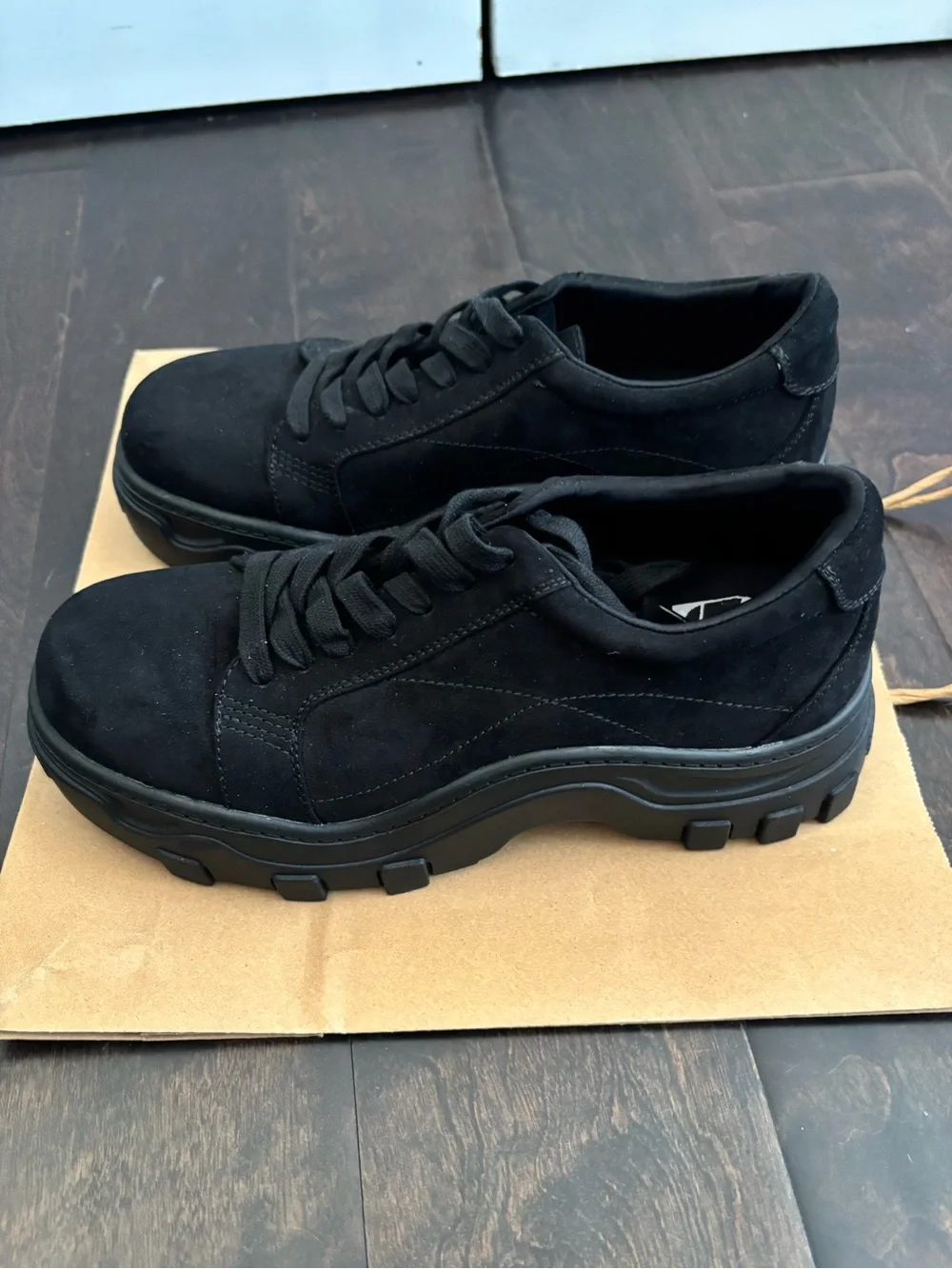 Zara Black Women's Low-Top Suede Sneakers